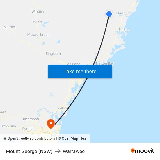 Mount George (NSW) to Warrawee map