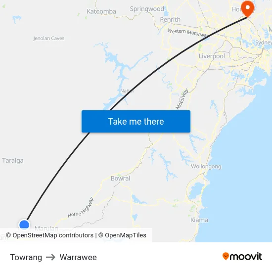Towrang to Warrawee map
