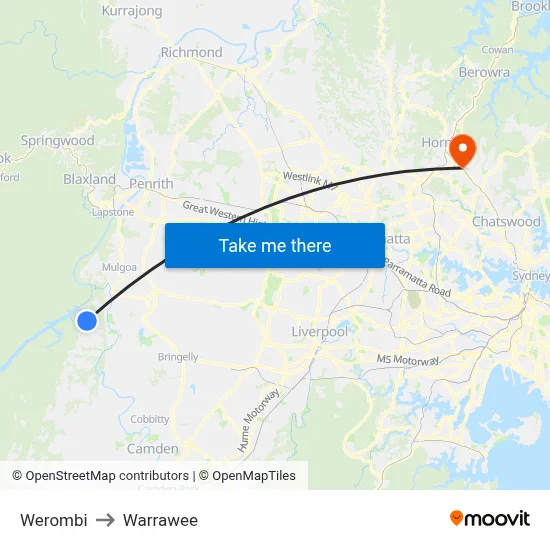 Werombi to Warrawee map