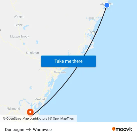 Dunbogan to Warrawee map