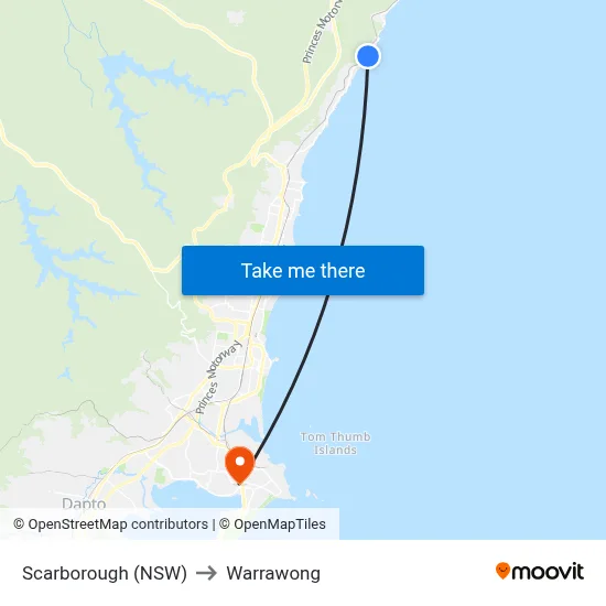 Scarborough (NSW) to Warrawong map