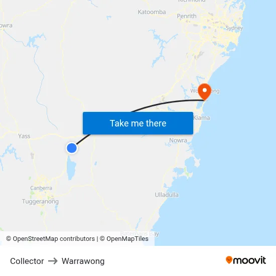 Collector to Warrawong map