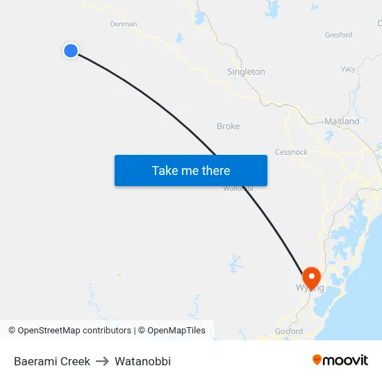 Baerami Creek to Watanobbi map