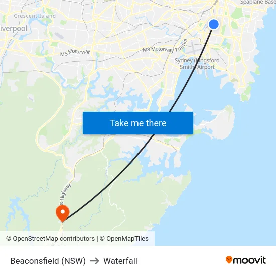 Beaconsfield (NSW) to Waterfall map
