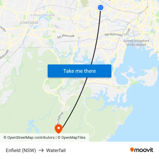 Enfield (NSW) to Waterfall map