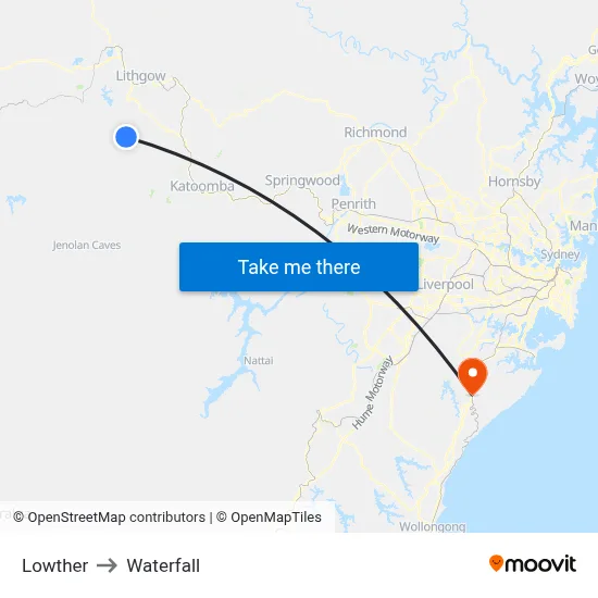Lowther to Waterfall map