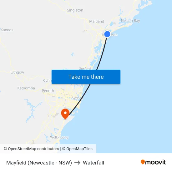 Mayfield (Newcastle - NSW) to Waterfall map
