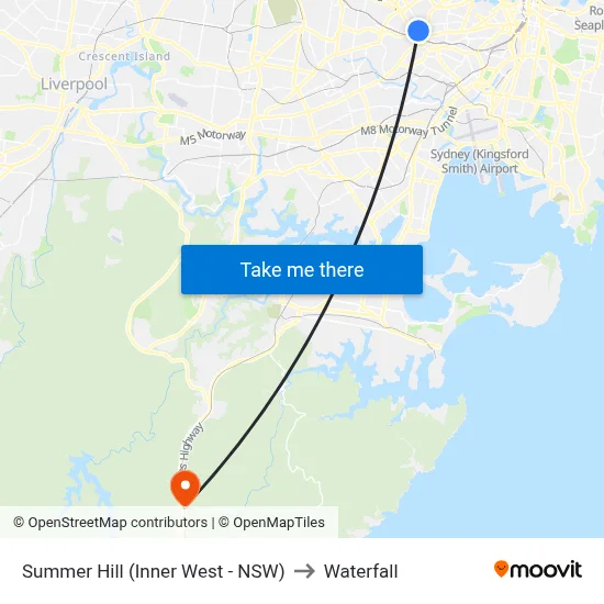 Summer Hill (Inner West - NSW) to Waterfall map