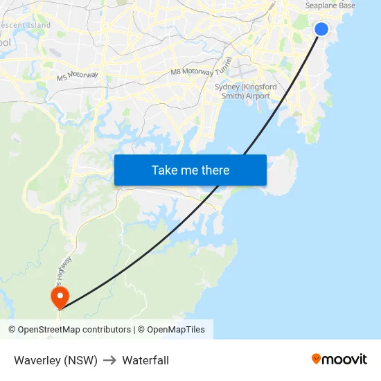 Waverley (NSW) to Waterfall map