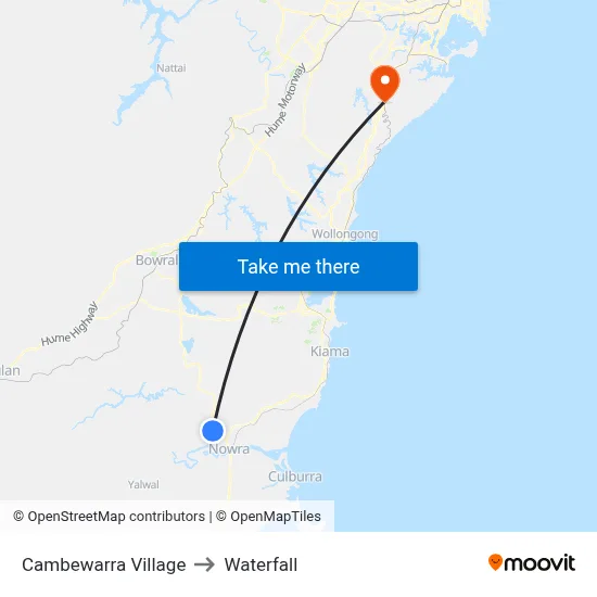 Cambewarra Village to Waterfall map