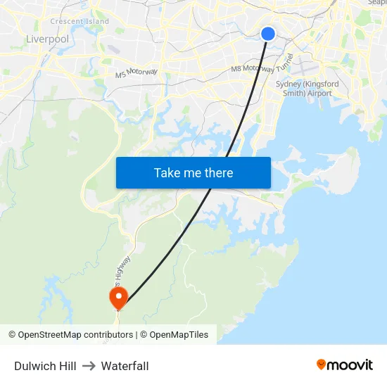 Dulwich Hill to Waterfall map