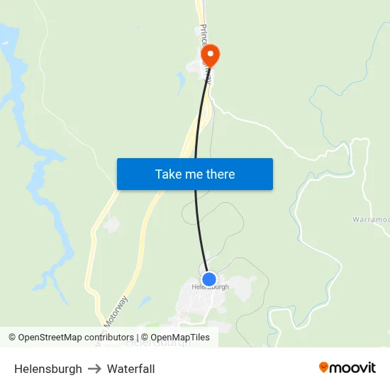 Helensburgh to Waterfall map