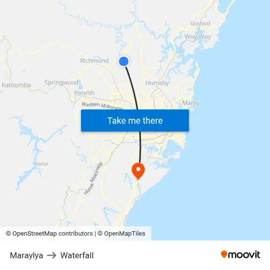 Maraylya to Waterfall map