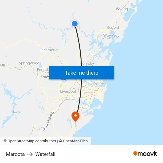 Maroota to Waterfall map