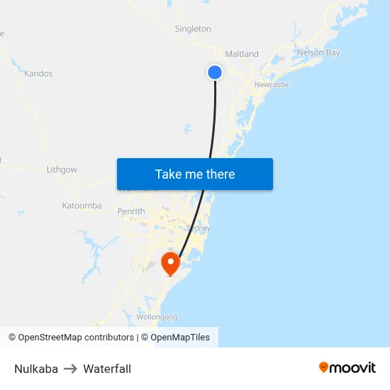 Nulkaba to Waterfall map