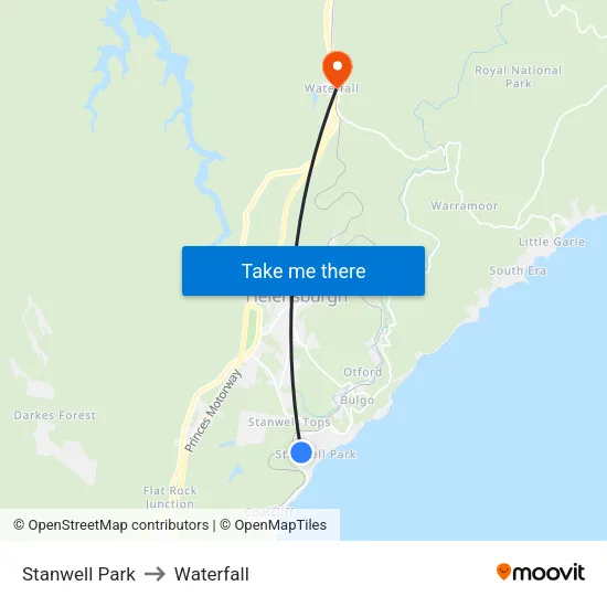 Stanwell Park to Waterfall map