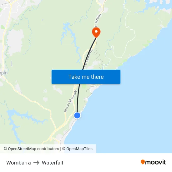 Wombarra to Waterfall map