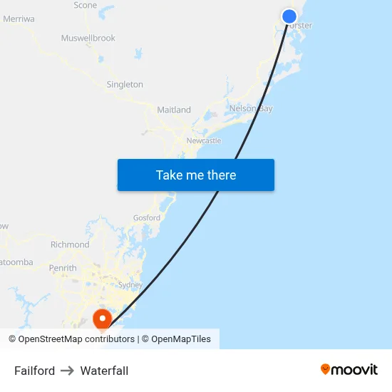 Failford to Waterfall map