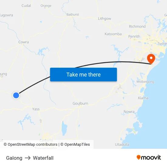 Galong to Waterfall map