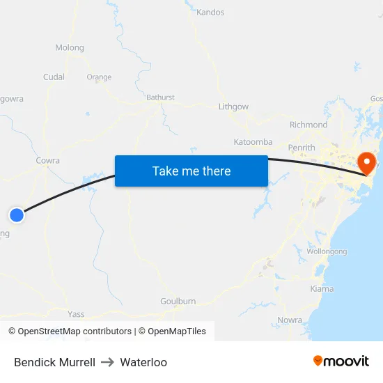 Bendick Murrell to Waterloo map