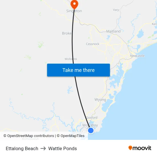 Ettalong Beach to Wattle Ponds map
