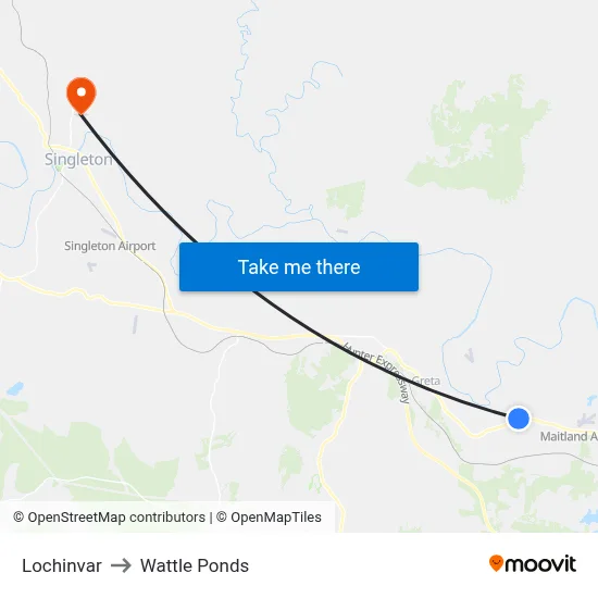 Lochinvar to Wattle Ponds map