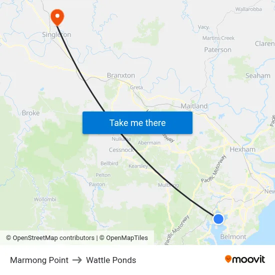 Marmong Point to Wattle Ponds map