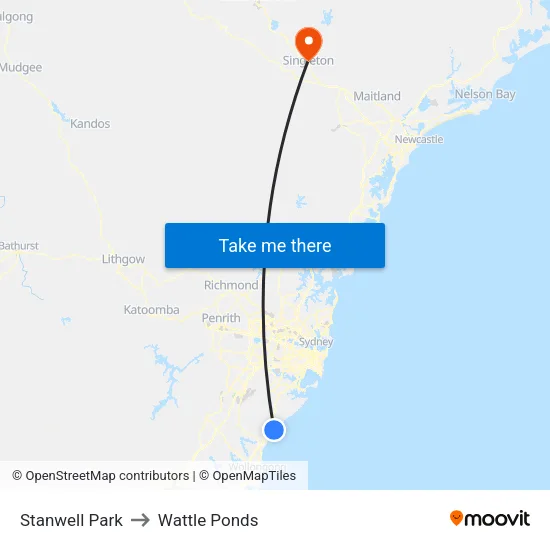 Stanwell Park to Wattle Ponds map