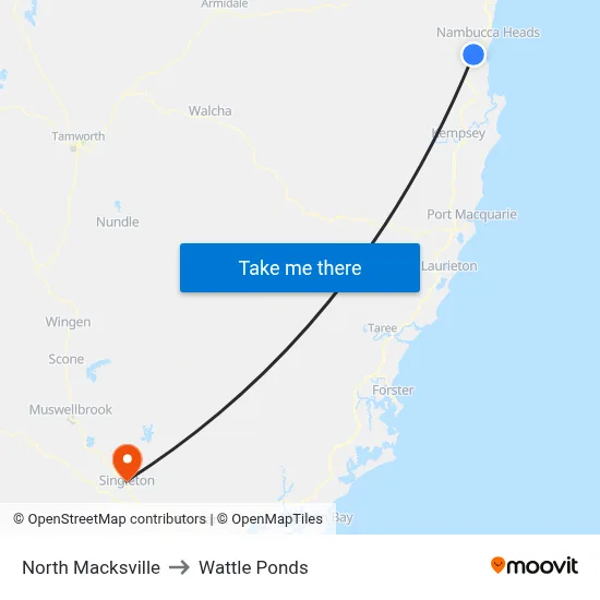 North Macksville to Wattle Ponds map