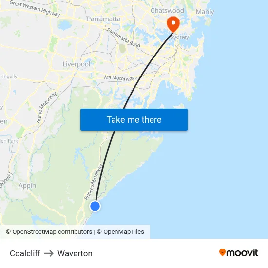 Coalcliff to Waverton map