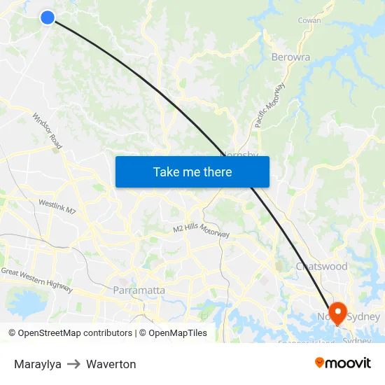 Maraylya to Waverton map