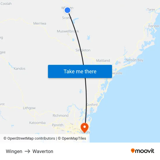 Wingen to Waverton map