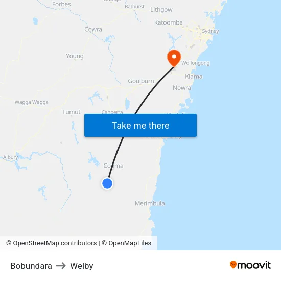 Bobundara to Welby map