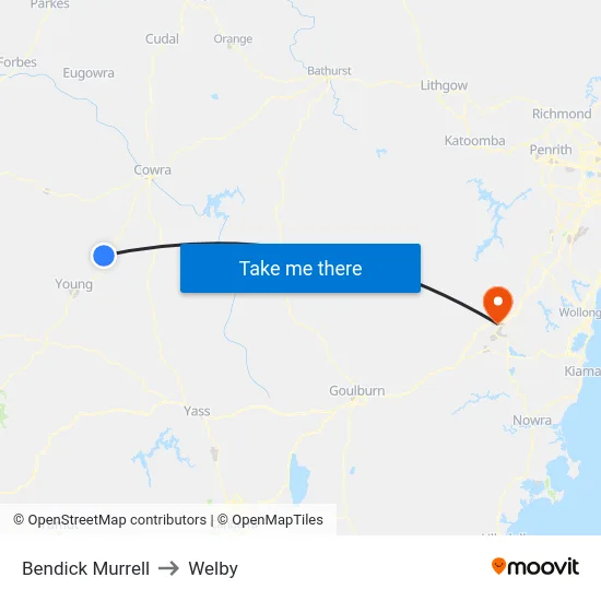 Bendick Murrell to Welby map