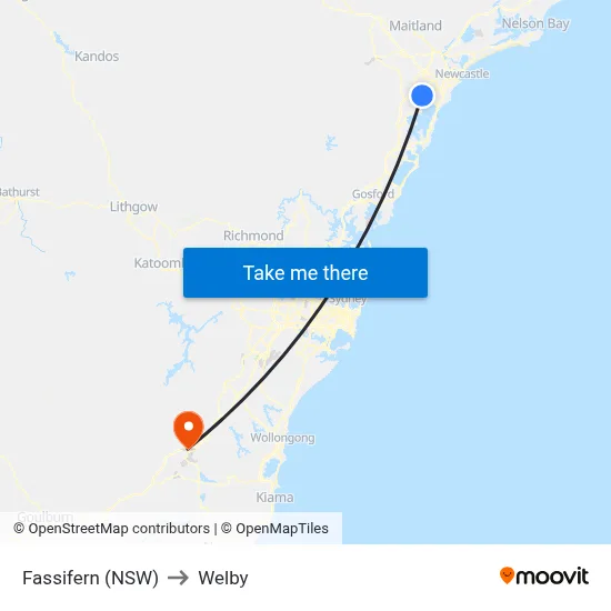 Fassifern (NSW) to Welby map