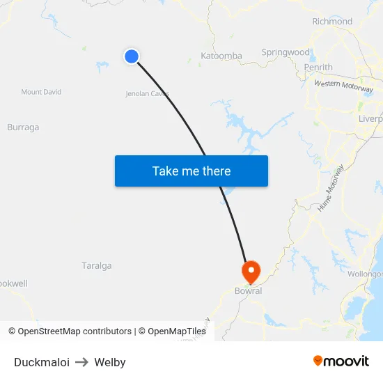 Duckmaloi to Welby map