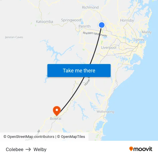 Colebee to Welby map