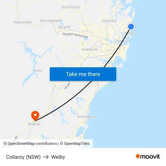 Collaroy (NSW) to Welby map