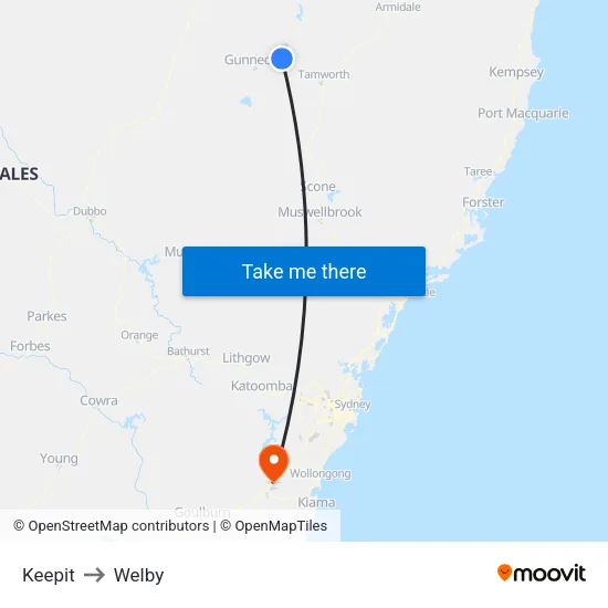 Keepit to Welby map