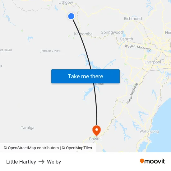 Little Hartley to Welby map