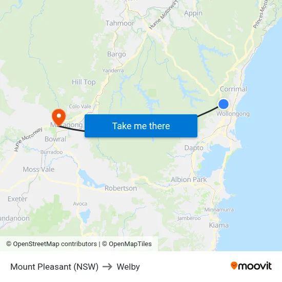 Mount Pleasant (NSW) to Welby map