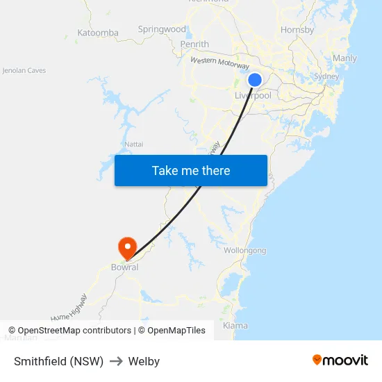 Smithfield (NSW) to Welby map
