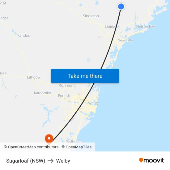 Sugarloaf (NSW) to Welby map