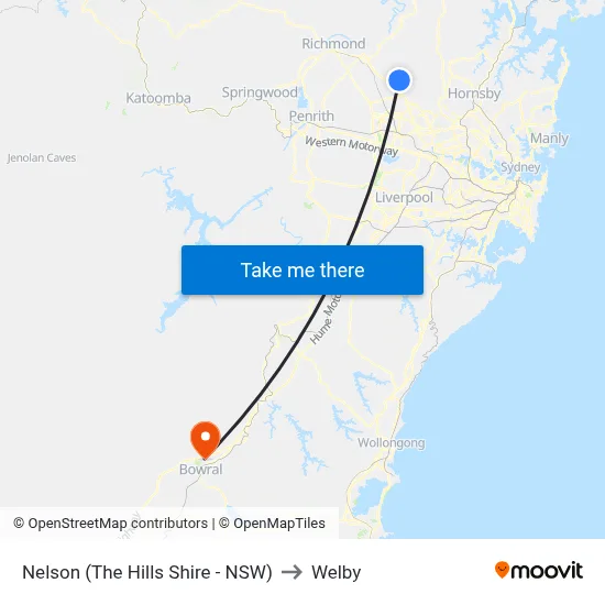 Nelson (The Hills Shire - NSW) to Welby map