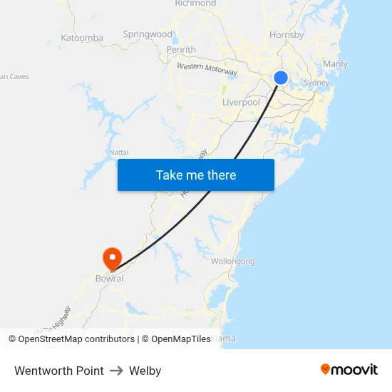 Wentworth Point to Welby map