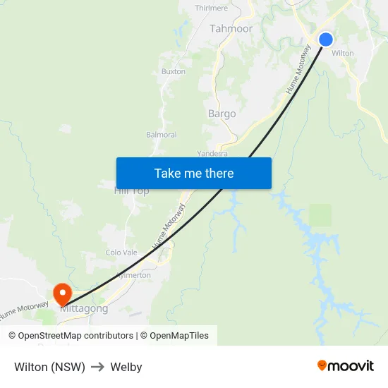 Wilton (NSW) to Welby map