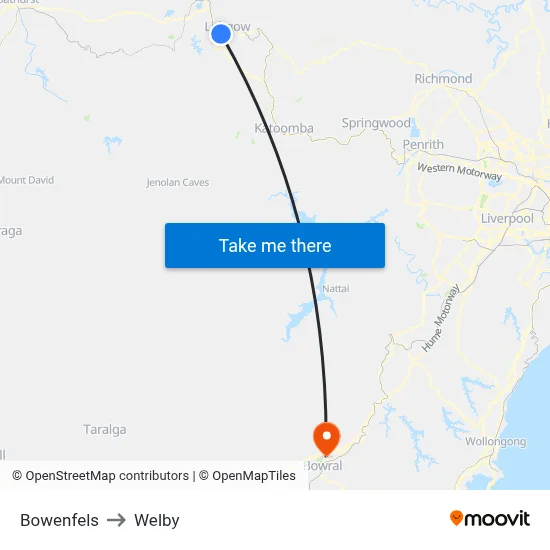 Bowenfels to Welby map