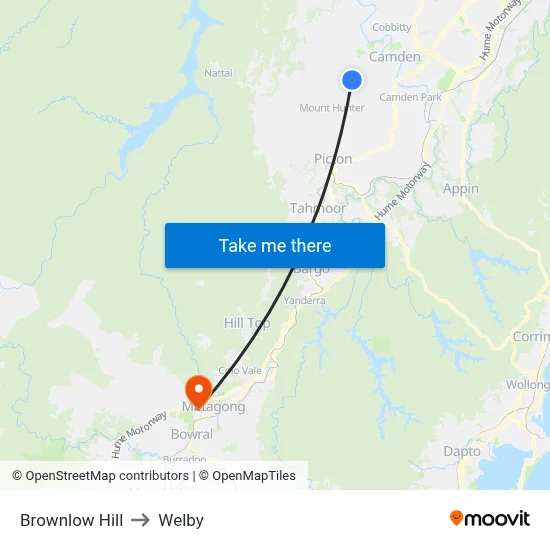 Brownlow Hill to Welby map