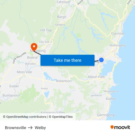 Brownsville to Welby map