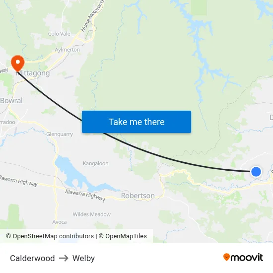 Calderwood to Welby map